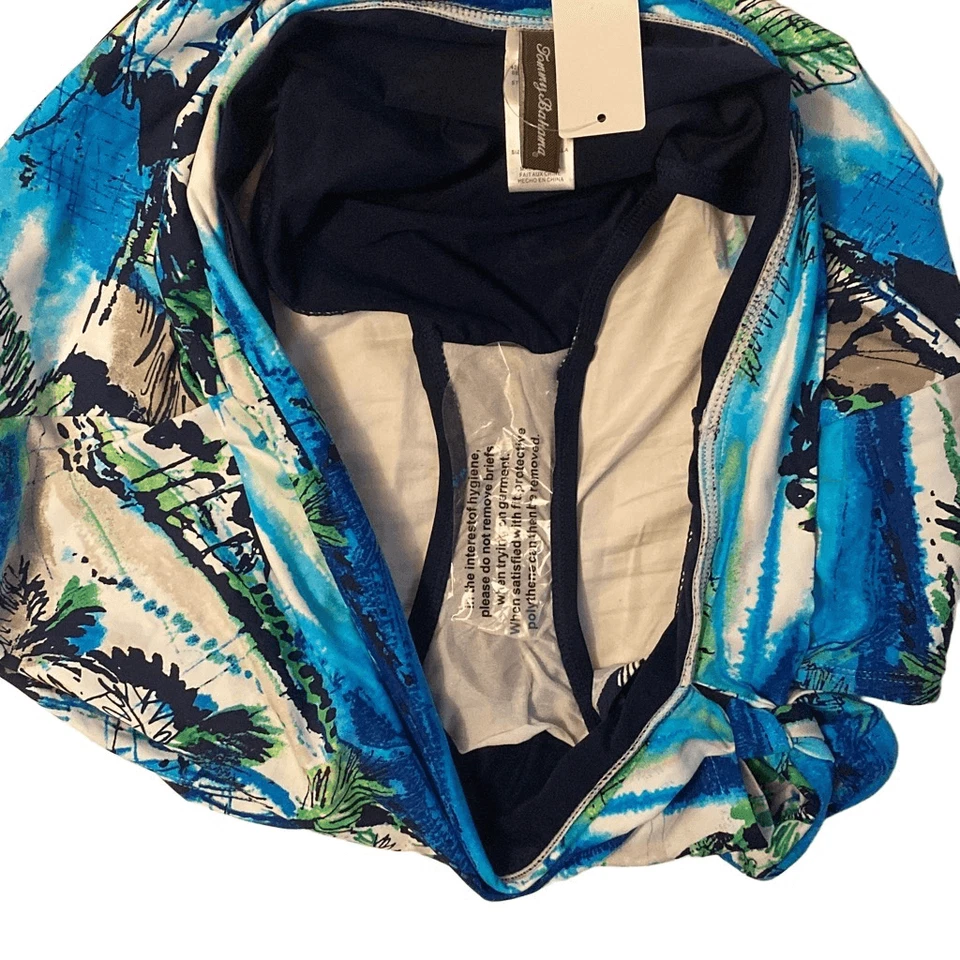 Tommy Bahama NUEVO CON ETIQUETAS Y2K Deadstock RARO DIFÍCIL DE ENCONTRAR Tankini Conjunto Traje de Baño Scenic Harbor Talla XL Foto 3 de 4