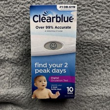 Clearblue Digital Ovulation Test Kit 10 Tests LH Surge Fertility Peak Days Blue