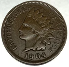 1904 Indian Head Cent VG Very Good Condition Penny 1c Cent - 2435