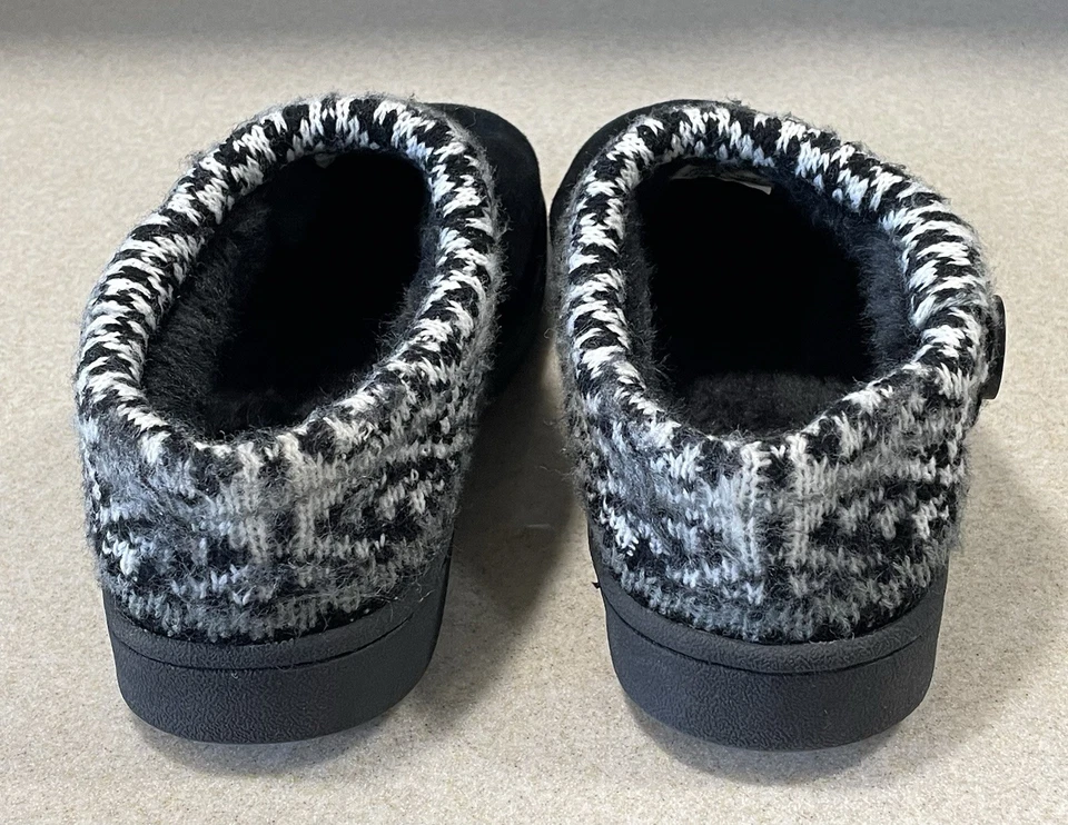 Clarks Negro Cuero Gamuza Zueco Zapatillas Mujer 9M Tejido Suéter Cuello Sin Cordones Foto 3 de 4