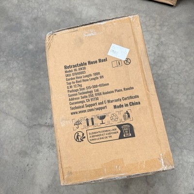 VEVOR Retractable Hose Reel 115ft Auto Rewind Wall Mount HL-XW30 Garden Nozzle