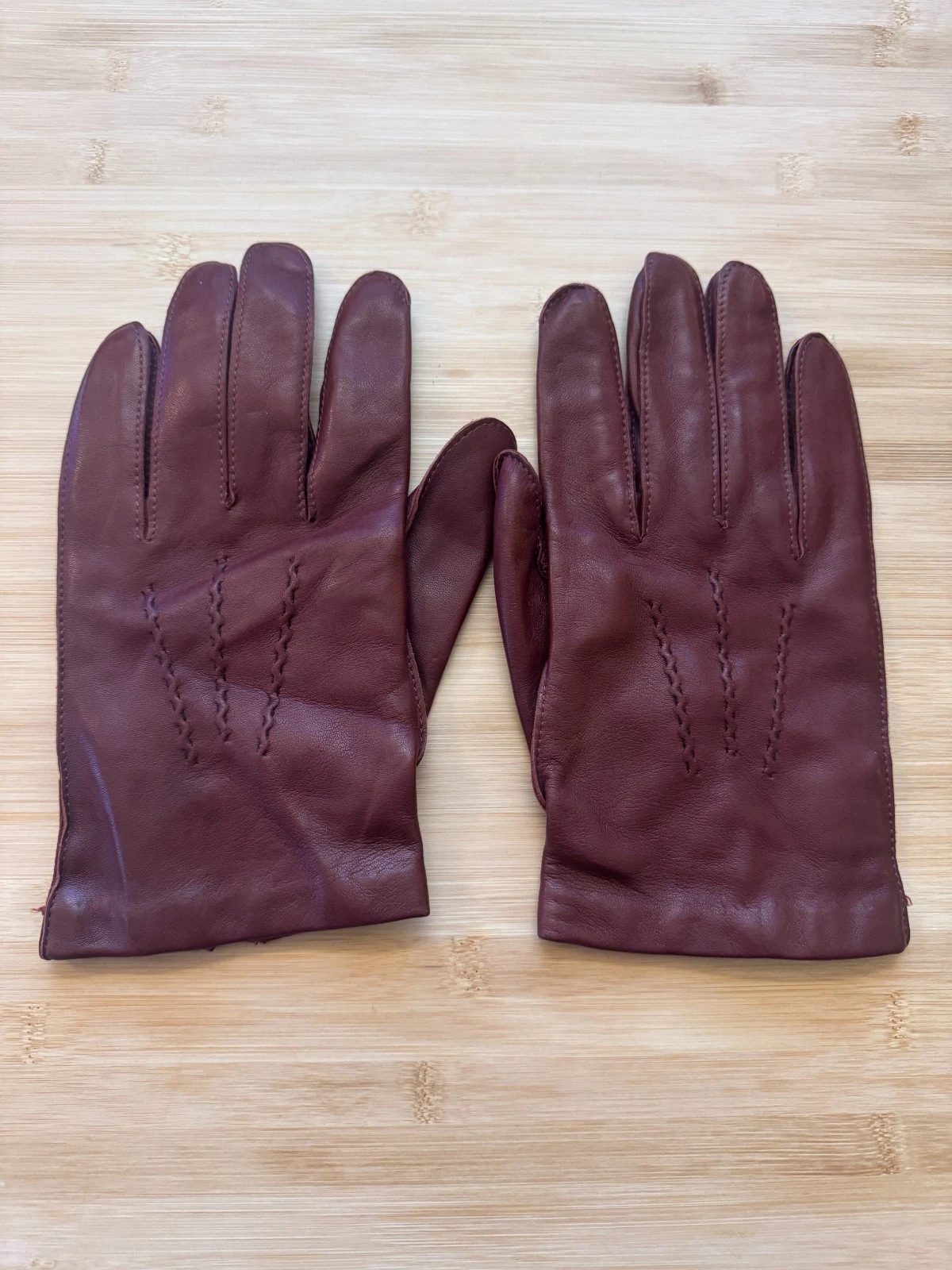 Andover Shop Brown Leather Chamois Lined Gloves - Made in UK, Size 9.5 (Large)