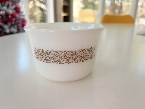 PYREX Woodland Brown Sugar Bowl No Lid Ramekin 4”  10oz