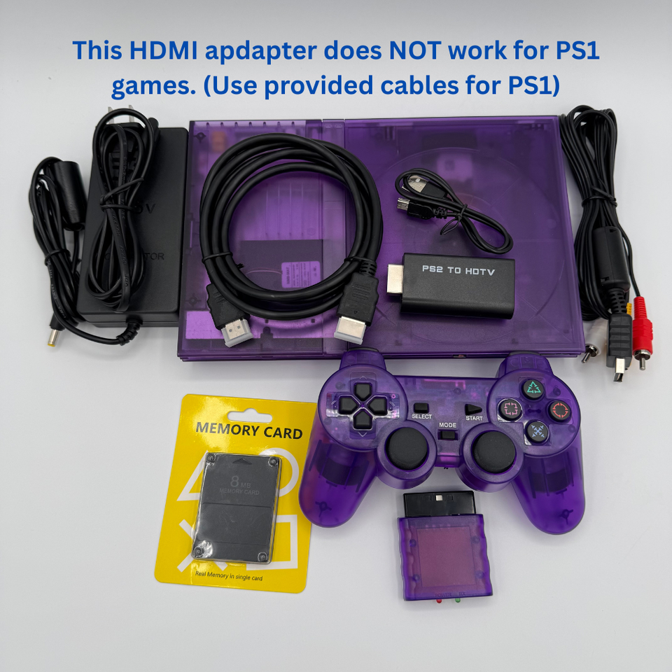 Sony PlayStation 2 Slim Console PS2 New Laser Bundle Clear Purple or ...