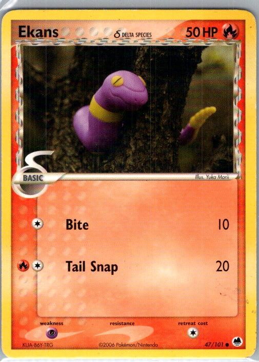 Ekans 47/101 Common Dragon Frontiers Pokemon HP