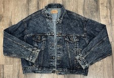 Vintage 80s/90s Levis 70508-0227 Acid Denim Trucker Jacket Made In USA XL Men's