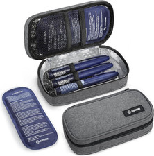 AUVON Portable Insulin Cooler Travel Case, Insulated Diabetic Bag with 2 X 160G