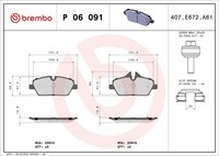 Bremsbelagsatz Scheibenbremse Prime Brembo P 06 091 FüR Bmw I01 I3 Electric