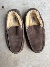 UGG Australia Ascot Shearling Lined Slipper Espresso Brown Men s Sz 9