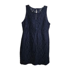 J. Crew Womens Dress Size 14 Blue Lace Lined Wedding Party Resortwear Cruisewear