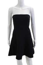 Theory Women A-Line Mini Dress Black Sleevele...