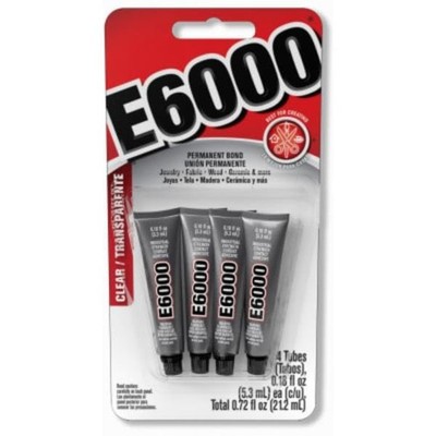 E6000 0.18 oz Industrial Strength Craft Adhesive Clear - 4 per Pack - Case of 5
