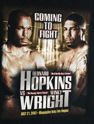 Y2K 2007 Bernard Hopkins vs Winky Wright T-Shirt Size XL Boxing 