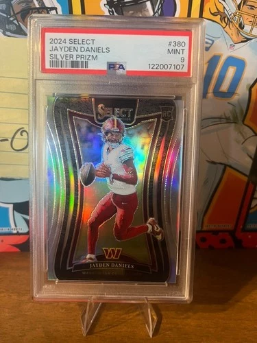 2024 SELECT JAYDEN DANIELS #380 SILVER PRIZM ROOKIE CARD PSA 9