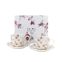 Tassen Kaffeetassen 2Er Set Teetassen Mit Untertassen Porzellan GeblüMt 270Ml