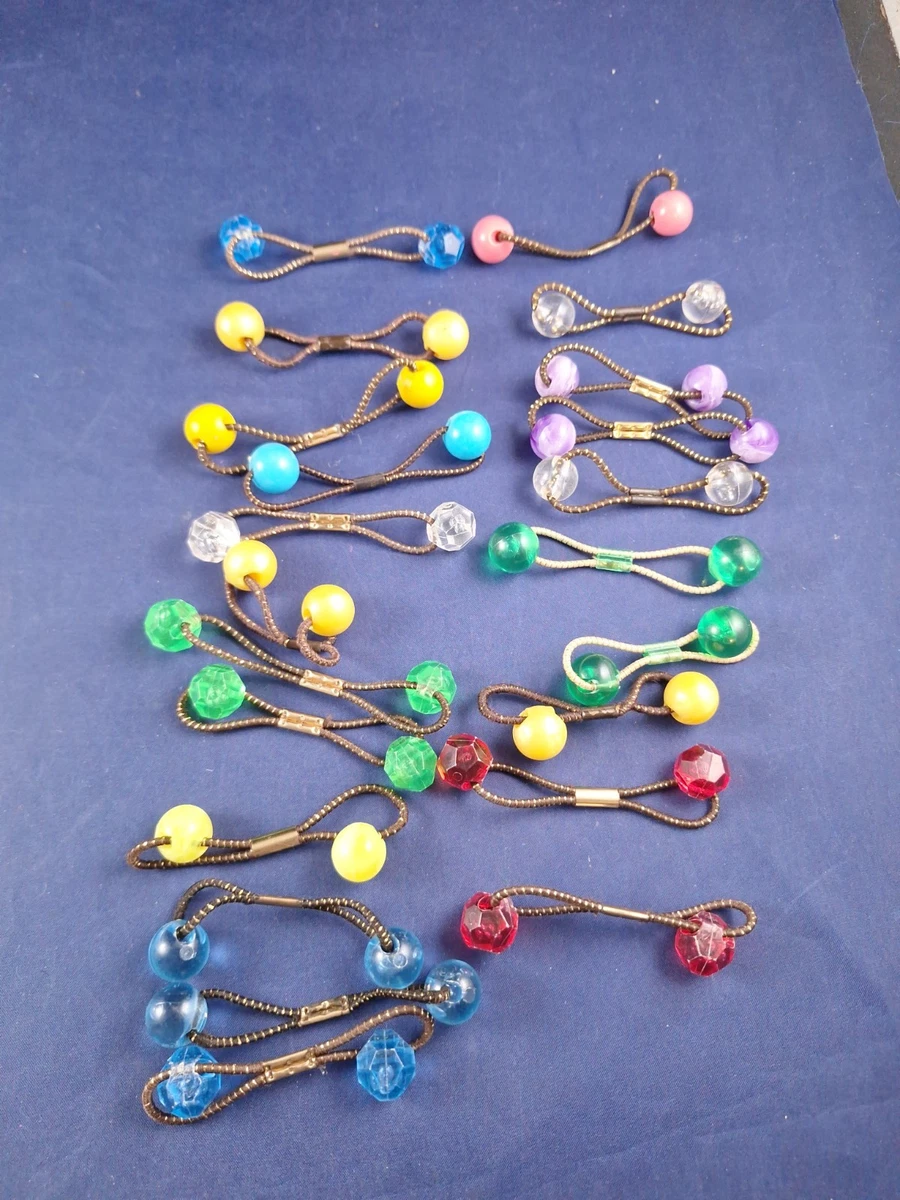22 GOODY Vintage Ponytail Holders Twin Beads Knocker Balls  display picture 1