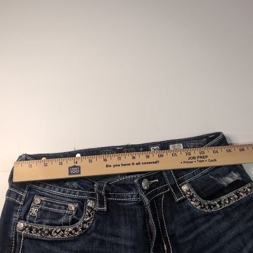 Jeans stivali firmati Miss Me taglia 29 JP7256B tasca con patta Bling invecchiati - Foto 3 di 10