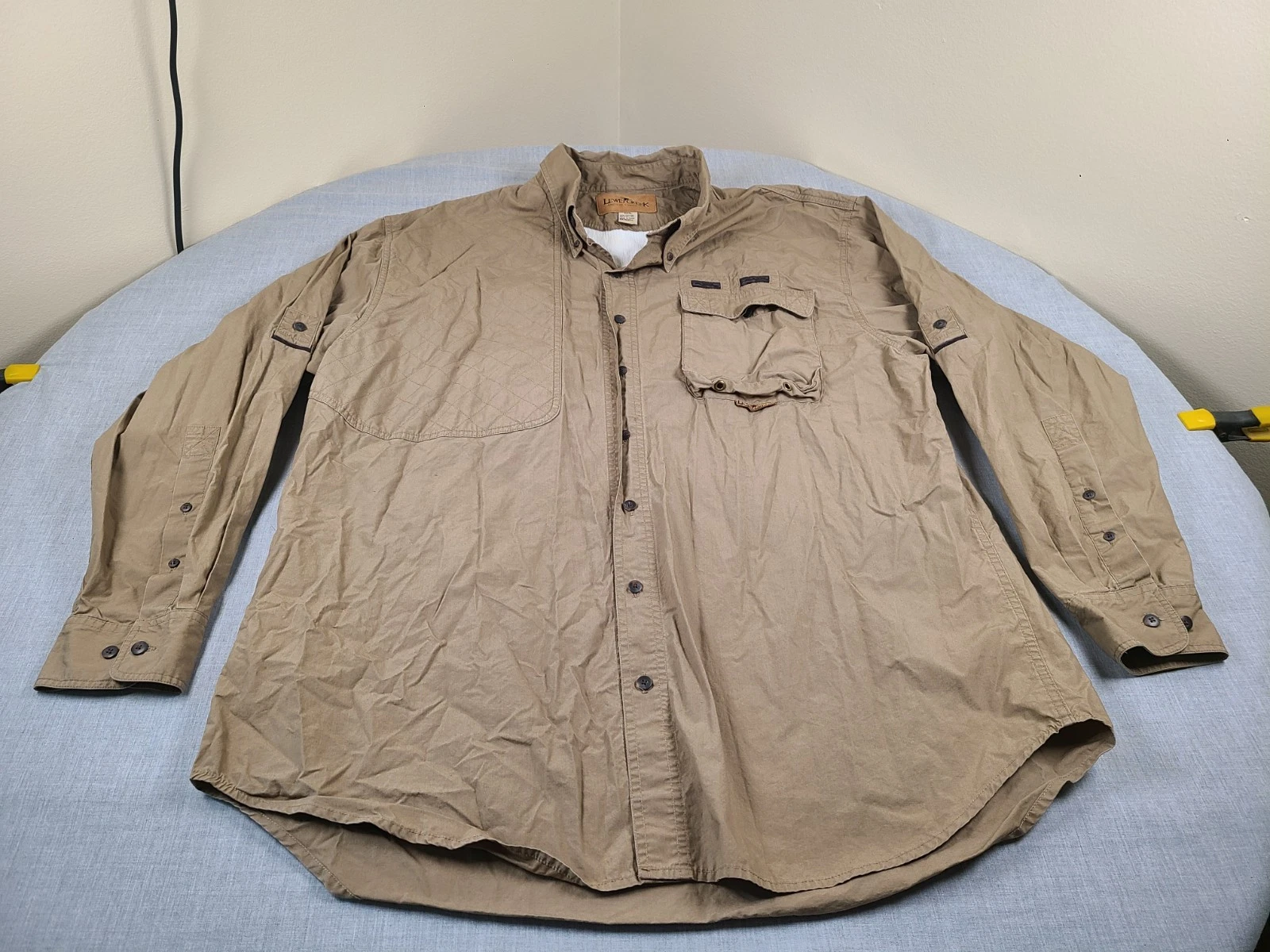 Lewis Creek Shirt Mens 3XL Brown Vented Safari Hiking Fishing Photography