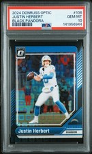 2024 PANINI DONRUSS OPTIC BLACK PANDORA #106 JUSTIN HERBERT 8/25 PSA 10