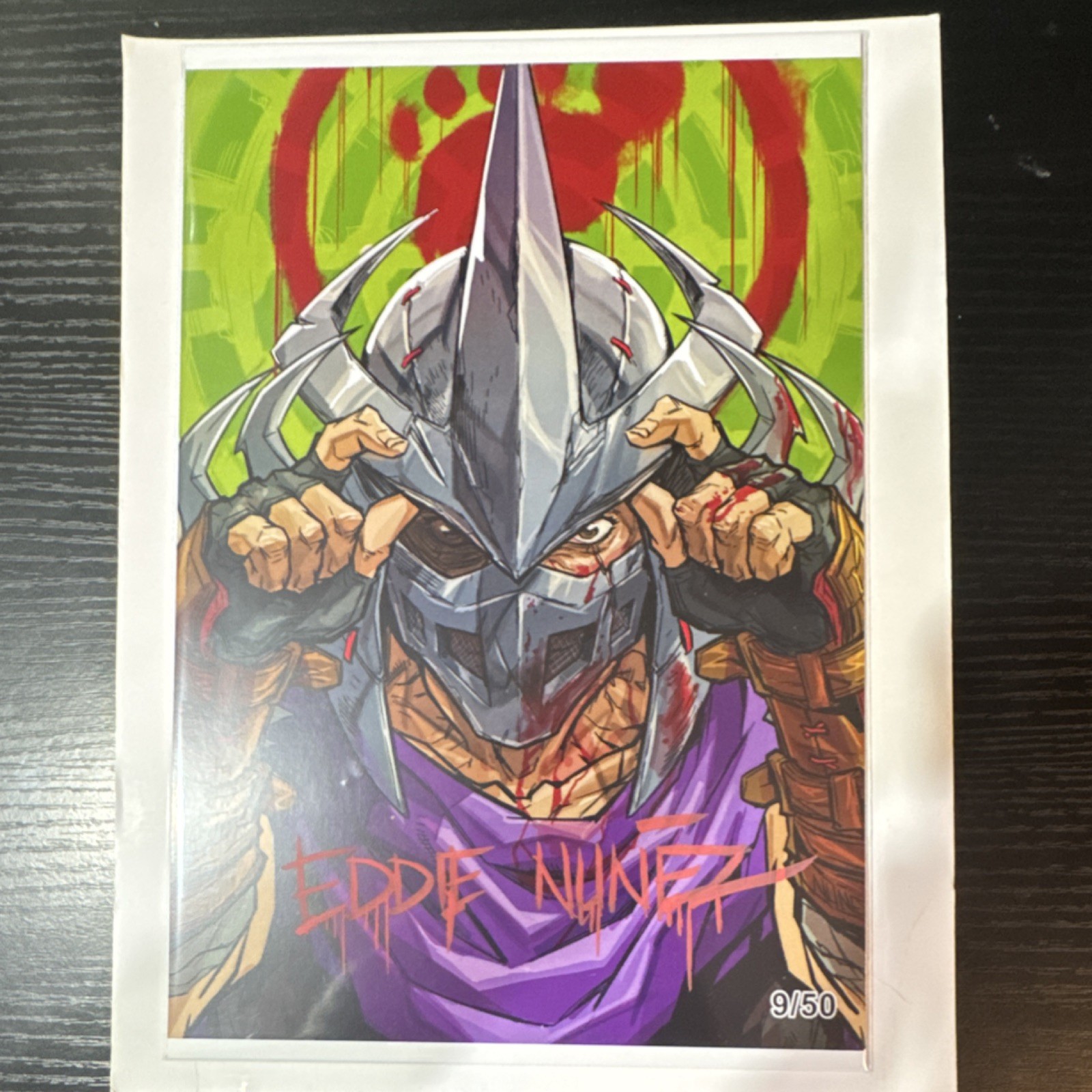 Eddie Nunez Shadow Rain Shredder Art Print 6x10 signed w/CoA 9 of 50 Limited