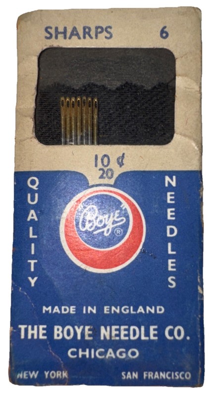 Vintage Sewing Needles | The Boye Needle Co. | Chicago | Sharps 6 | Crochet Hook
