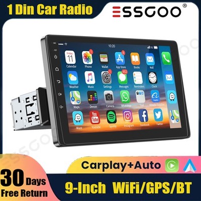 9'' Rotatable 1DIN Car Autoradio Wireless CarPlay Touch ScreeUSB TF AUX Bluetooth