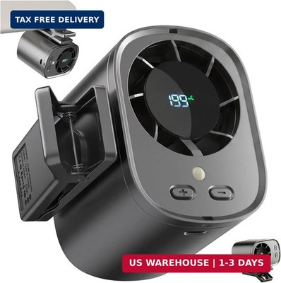 Portable Clip on Air Conditioner Fan for Car with LED Display, 360° Rotation 199
