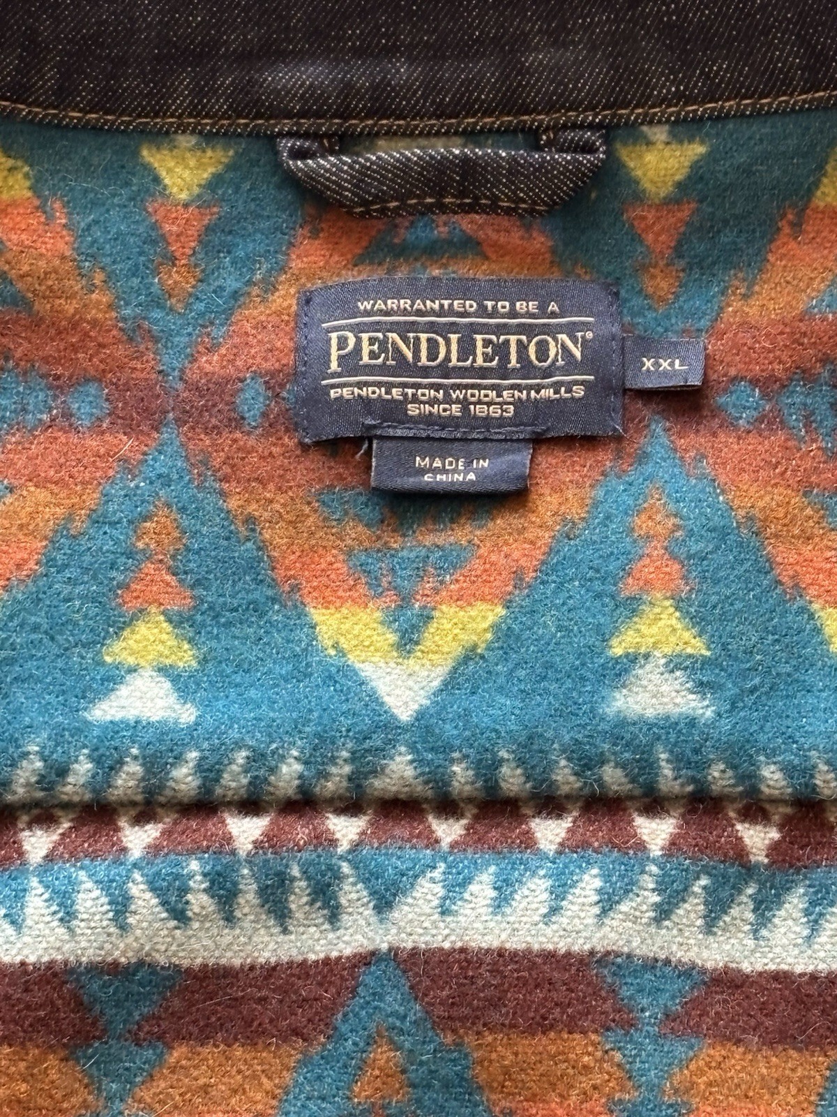 Pendleton Men’s Denim Jacket With Southwestern Az… - image 8