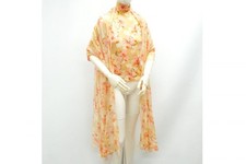 Christian Dior FR38 M John Galliano Era Floral Knit Top Scarf Set Orange Vintage
