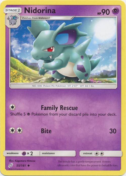 Nidorina - 55/181 - Uncommon - Heavily Played - Team Up