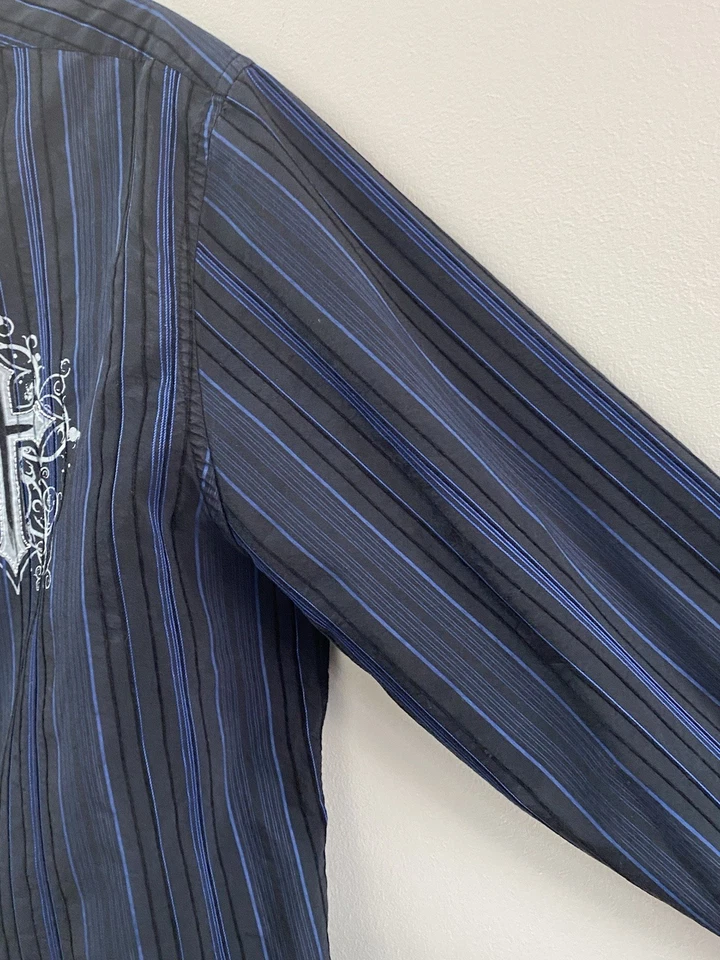 Metro Negro Rue 21 Para Hombre Bordado con Botones Estilo Afflection Gótico XL Foto 2 de 4