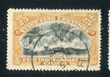 BELGIAN CONGO; 1894 early classic Pictorial issue fine used 25c. value