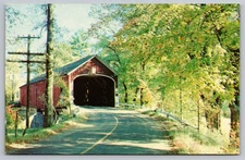 Vintage Covered Bridge Scenic Postcard by Tichnor Bros. Inc. K-2257