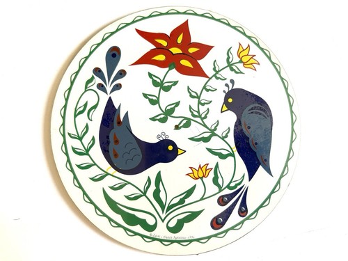 VTG Jacob Zook Pennsylvania Dutch Hex Sign Plaque 7.5" Birds Of Happiness - 第 1/3 張圖片