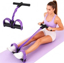 Multifunction Tension Rope 6-Tube Elastic Yoga Pedal Puller Resistance Band Purp