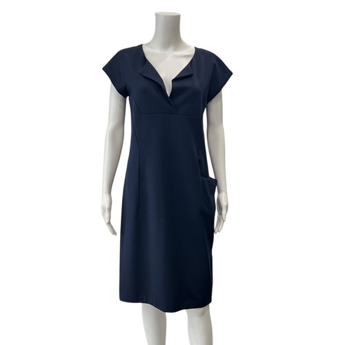 Jil Sander Blue Shift Jersey Pockets Mini Dress size 8 Fr 40