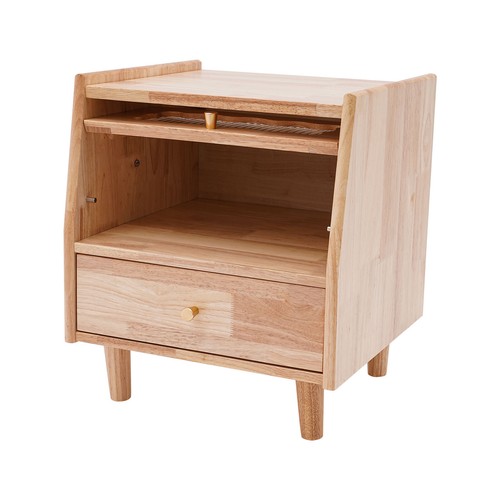 43.5*40*48cm Rubberwood Bedside Cabinet Bedroom Storage Cabinet With 2 Drawers - Picture 15 of 17