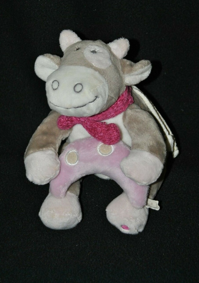 Peluche vache Lola musicale NOUKIE'S Victoria et Lucie blanc gris