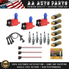 3 Ignition Coil UF228 & 6 NGK Spark Plug & Wires & Connectors for Lexus GS300