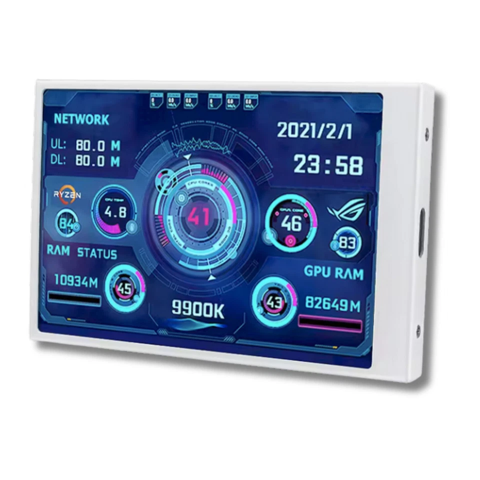 3,5 Zoll IPS TYP C Sekundärer Bildschirm Computer CPU GPU RAM HDD Monitor USB - Bild 4 von 4