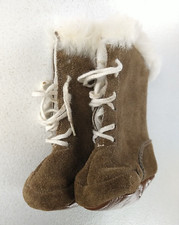 Baby Leather Moccasins Boots Booties Fur-Lined Hand-Made Native Indigenous Craft
