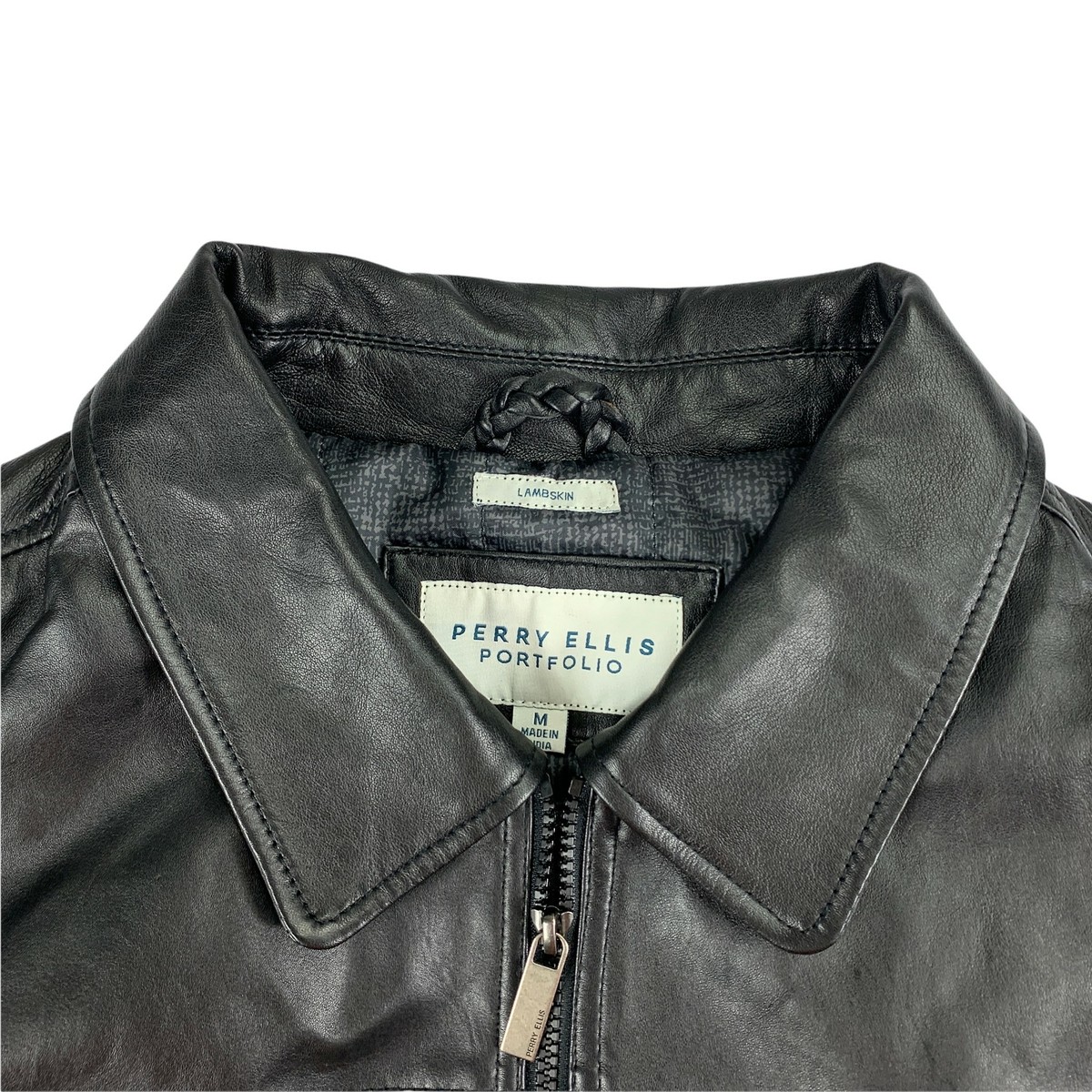 Perry Ellis Mens Classic Genuine Lambskin Leather Jacket Perry Ellis Mens Classic Genuine Lambskin Leather Jacket