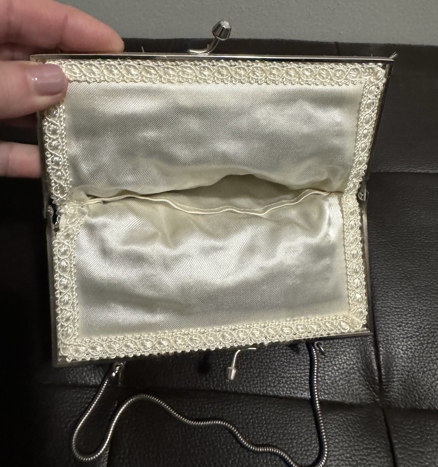 Vtg Multicolored Hand Beaded Sequined Evening Bag… - image 8