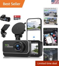 Dash Cam Front and Rear,4K 1080P WiFi Dual Dash Camera for Cars with App, 3" ...