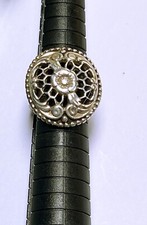 BEAUTIFUL STERLING SILVER FILIGREE RING SIZE 6.5 FLOWER MOTIF EXCELLENT COND