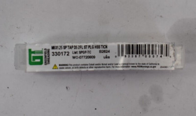 Greenfield Threading Spiral Point Tap M8 x 1.25 2 Flutes Plug 6H HSS 330172