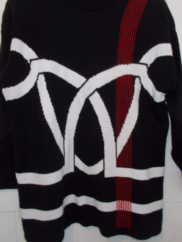 Suéter retro geométrico Norton McNaughton de colección para mujer talla M hombreras EE. UU. Foto 4 de 4