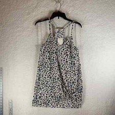 Miken Juniors Cheetah Print V-Neck Knot-Hem Swimsuit Cover-Up Dress Size XS NWT