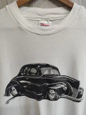 VTG Classic Lowrider Coupe Graphic T-shirt Adult XL White Preshrunk