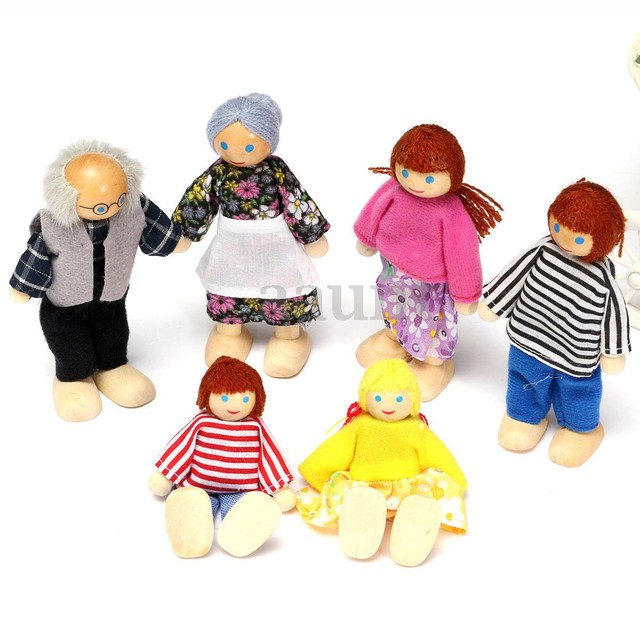 wooden family for dolls house